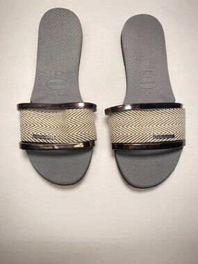 Havaianas You Trancoso Women's Steel Grey Slide Sandals sz 11/12
